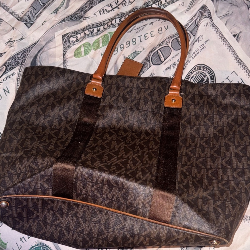 Michael Kors Brown Tote Bag Very large / cabin travel luggage in coated